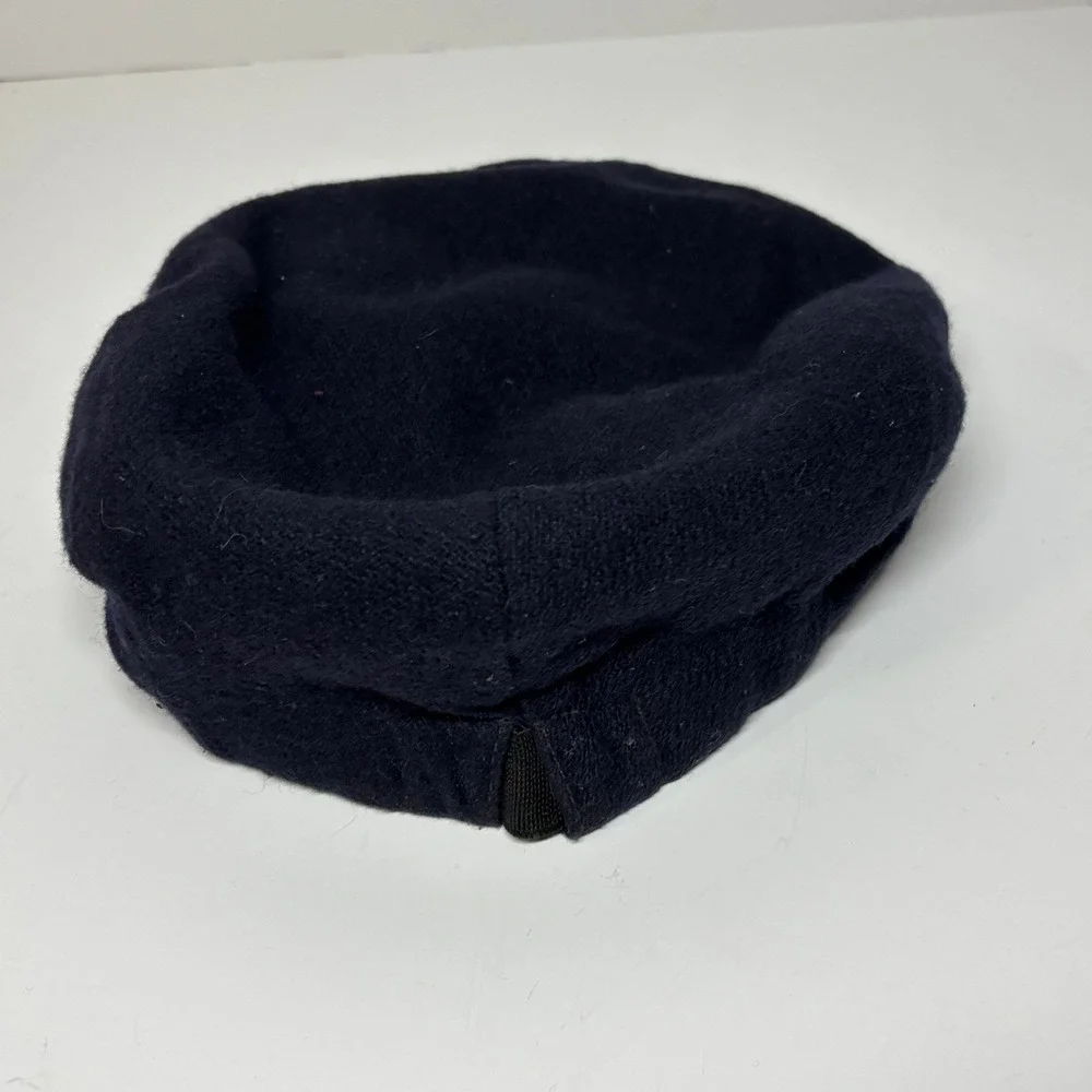 Dorfman Pacific Mens Dark Navy‎ Wool Blend Flat Cap Hat Size Large